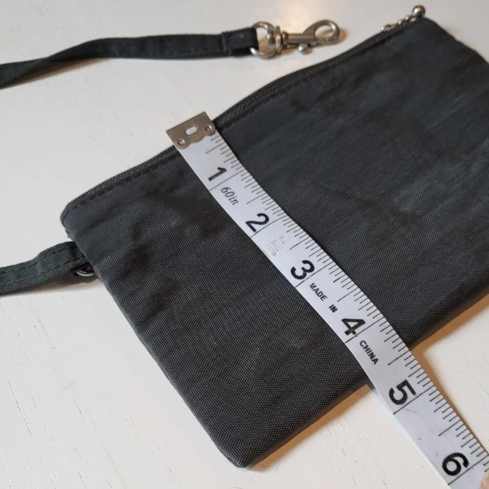 Wristlet Wallet Pouch Black Nylon Hot Pink Lining Barbiecore